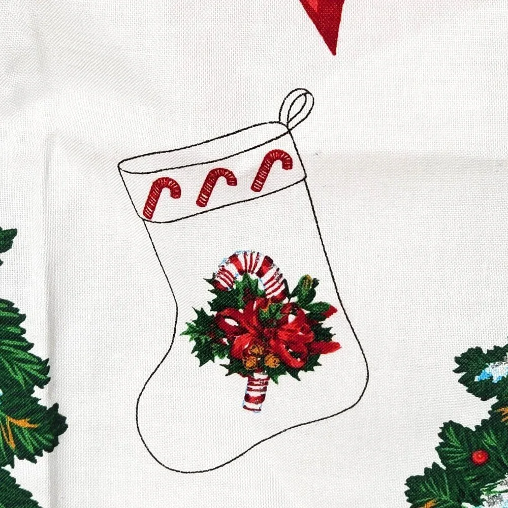 Vintage Christmas Star Dust Appliqués Fabric Panel By Cranston Print Works